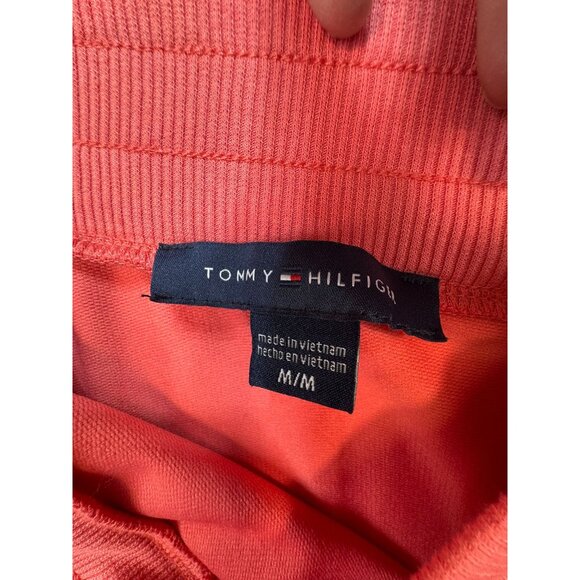 Tommy Hilfiger Womens Sporty Midi Skirt Size M Coral Elastic Waistband & Striped - Picture 3 of 8